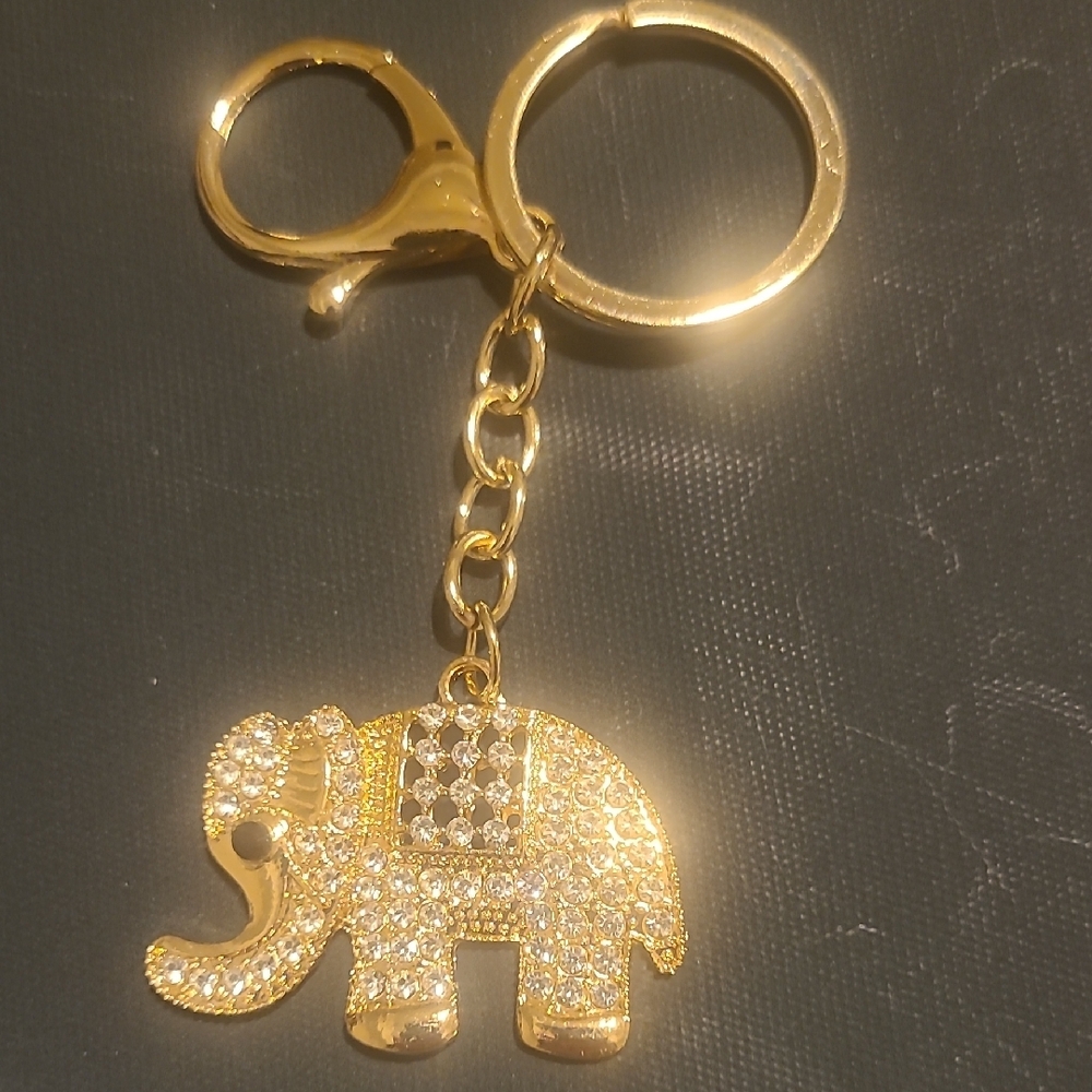 Nicole Sparkling Gold Elephant Keychain/Bag Charm